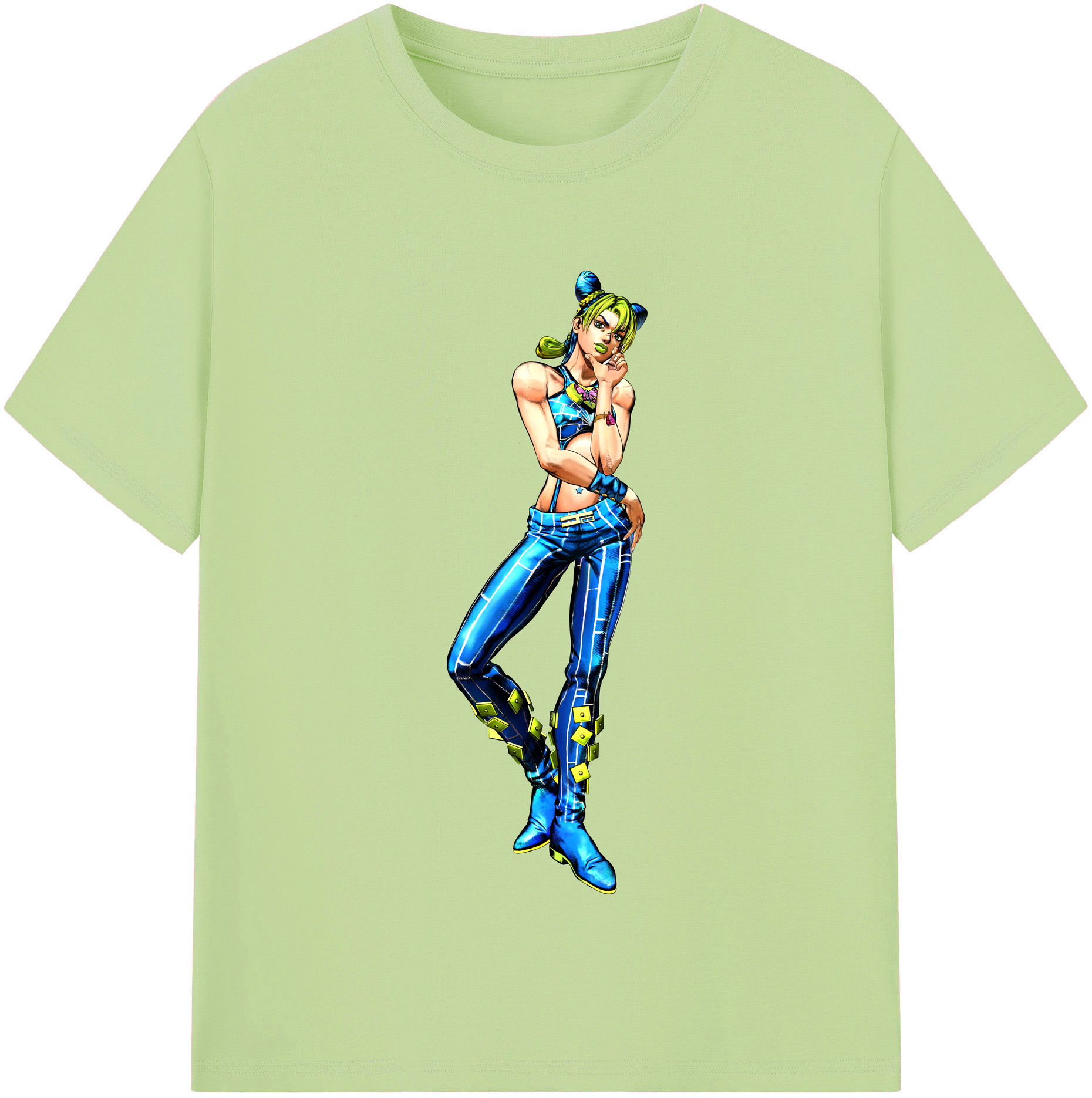 （画像用） "ジョジョの奇妙な冒険 くうじょう ジョリーン JoJo's Bizarre Adventure Jolyne Cujoh " 綿100％半袖Tシャツ（フロントプリント）